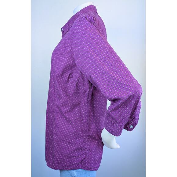 Eddie Bauer Womens Shirt XXL Purple Geometric Button Down 3/4 Sleeve
PreppyQ - Picture 6 of 11